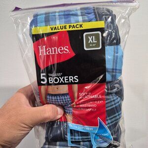 5 Pairs Men's HANES Boxers Underwear Size XL Brand New